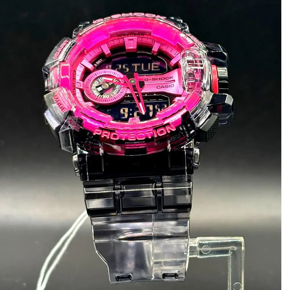 Casio G-Shock GA-400SK-1A4 Clear Pink Skeleton Analog Digital Watch NIBWT